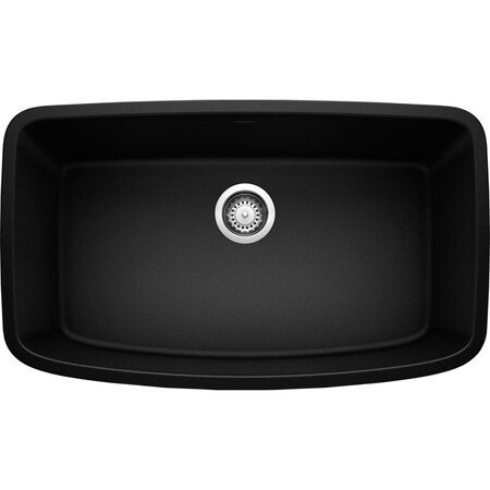 Blanco Valea Silgranit Super Single Undermount Kitchen Sink - Coal Black 442942